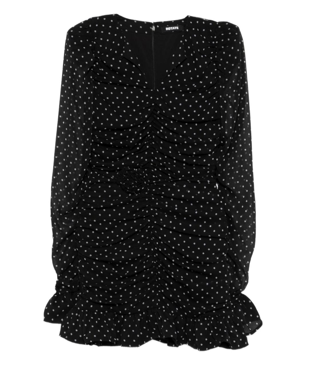 ROTATE Черное полиэстеровое платье, фото 1