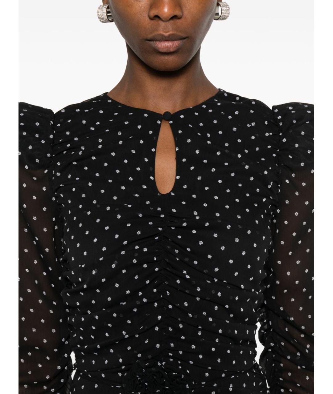 ROTATE Черное полиэстеровое платье, фото 2