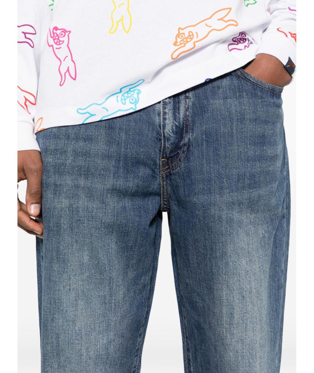 LEVI'S Синие хлопковые прямые джинсы, фото 2