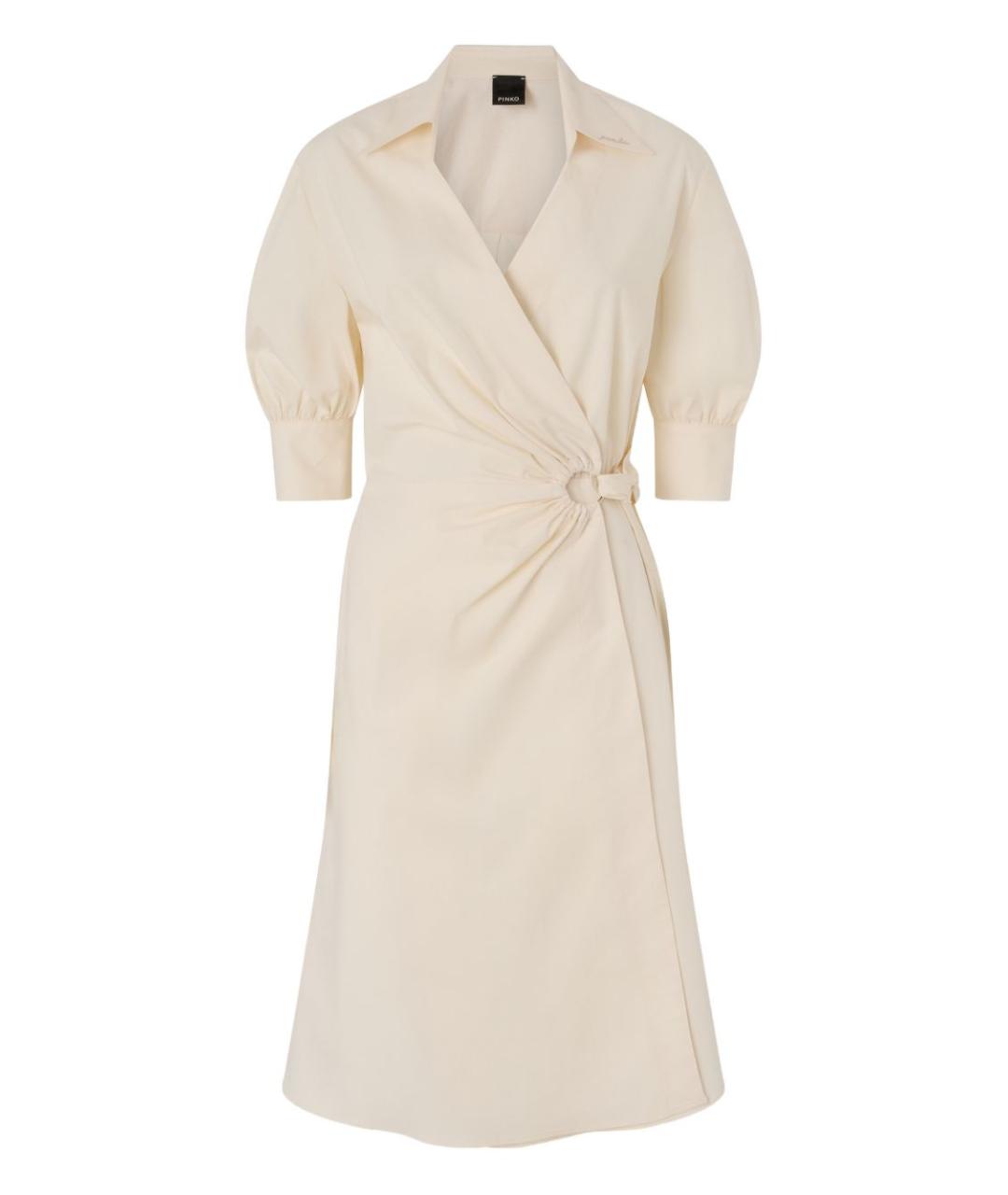 PINKO Бежевое хлопковое платье, фото 1