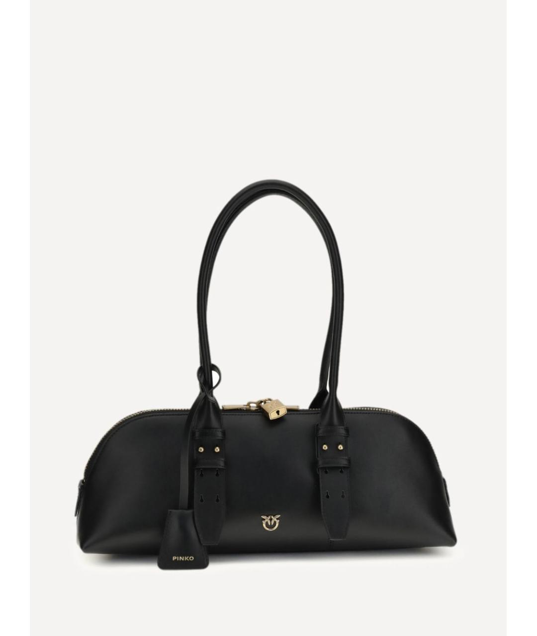 PINKO Черная кожаная сумка через плечо, фото 1
