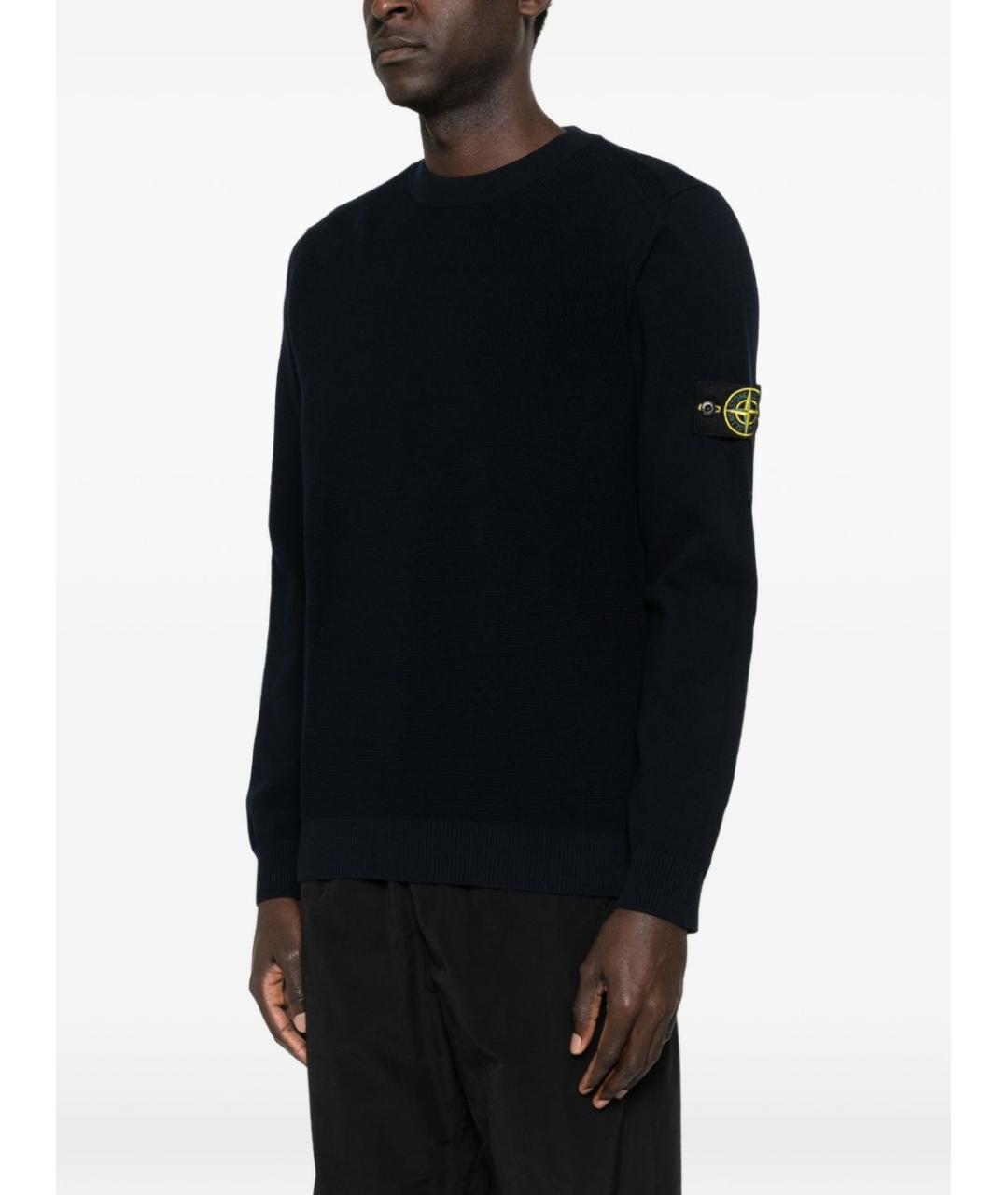 STONE ISLAND Синий хлопковый джемпер / свитер, фото 5