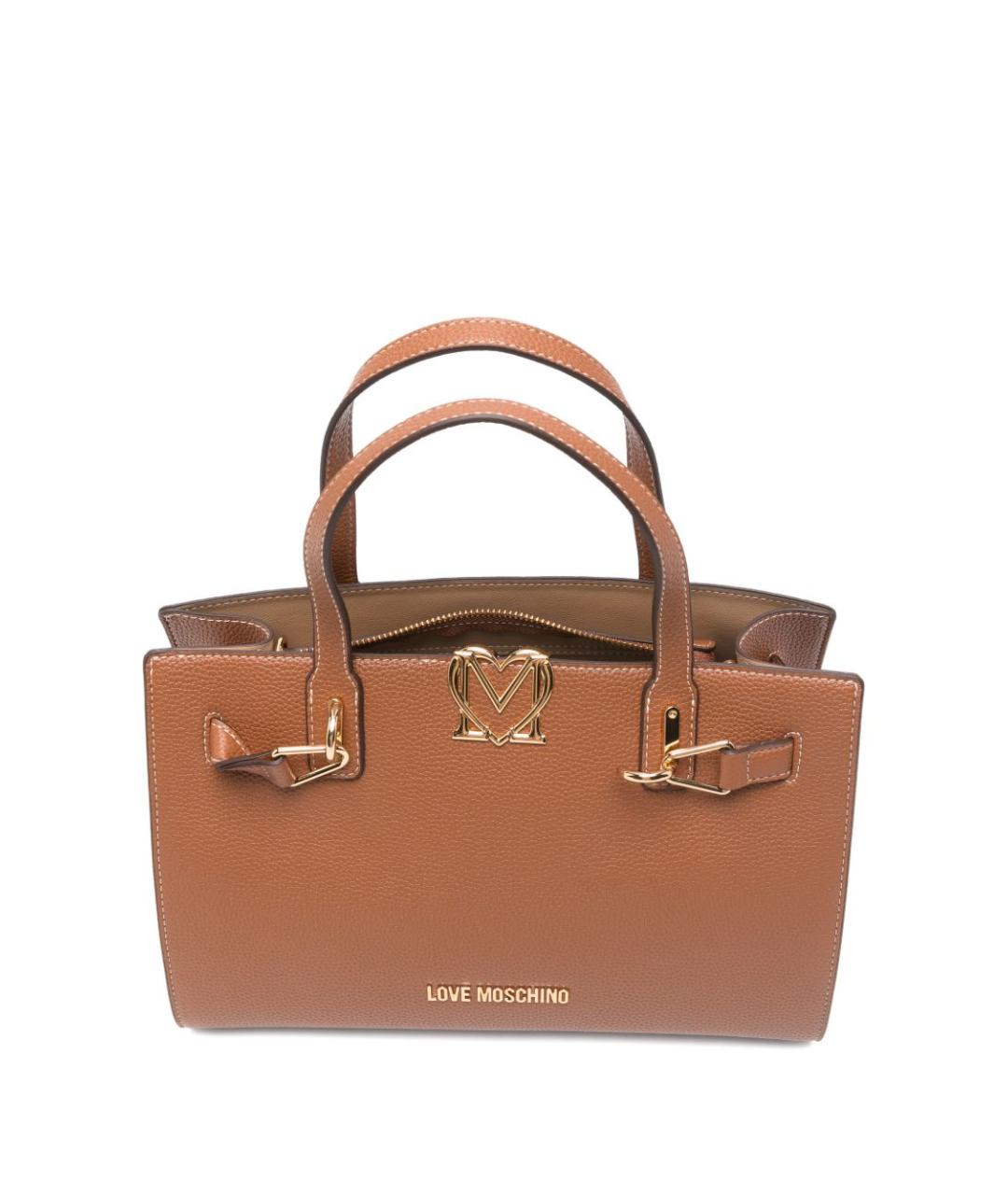 LOVE MOSCHINO Коричневая сумка тоут из искусственной кожи, фото 3