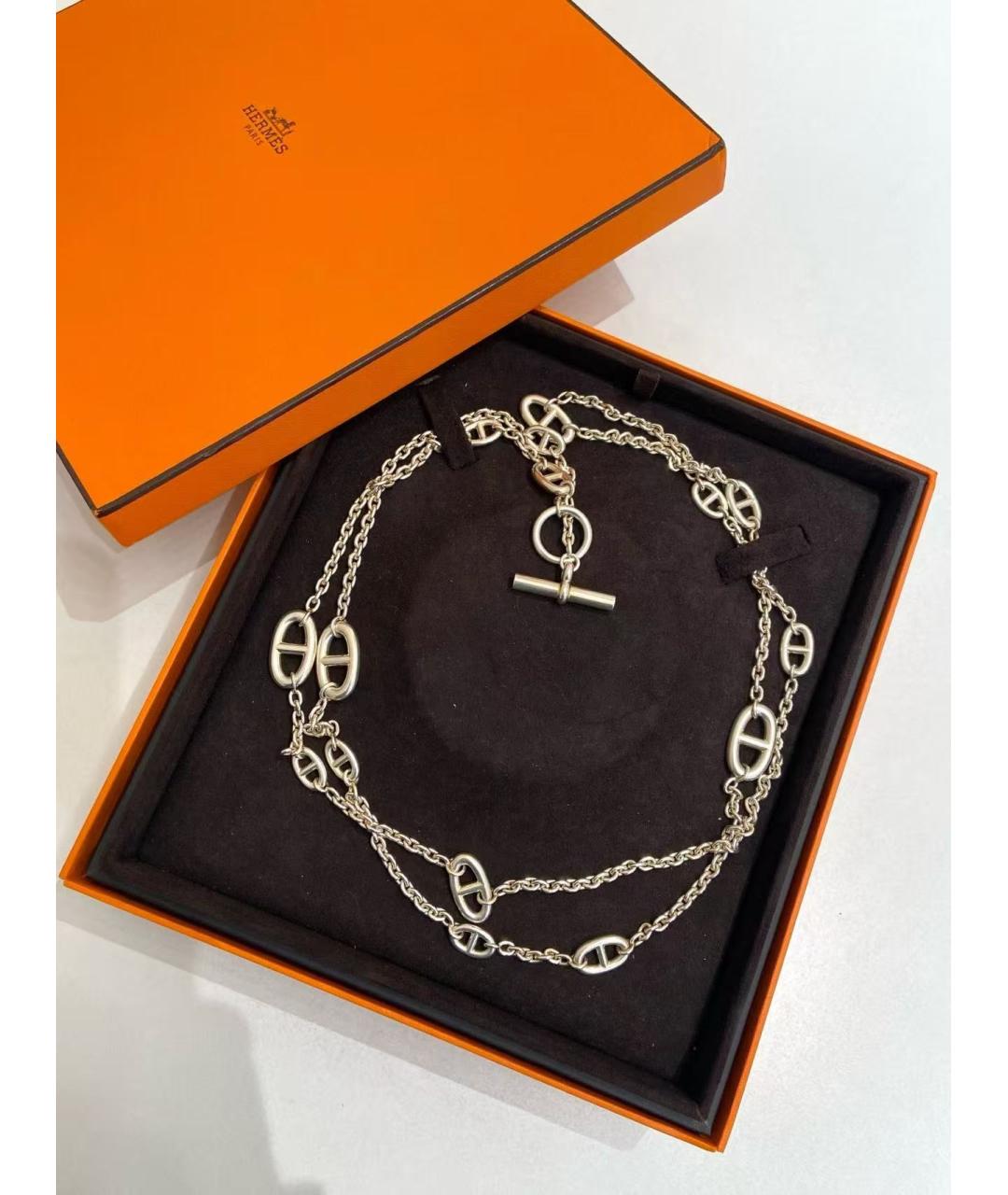 HERMES Серебряное серебряное колье, фото 2