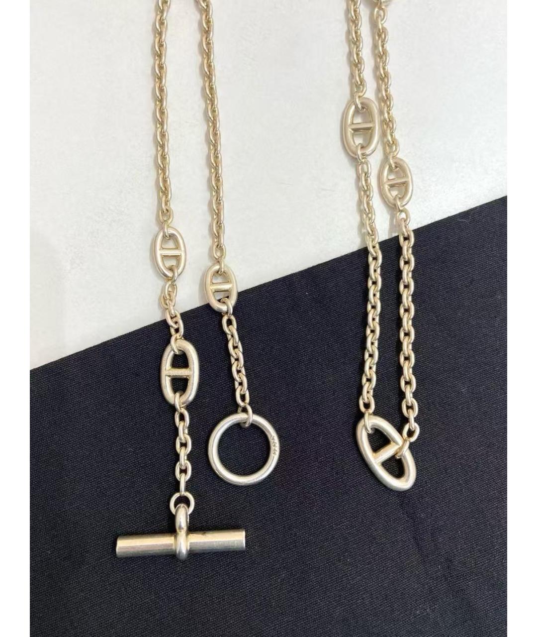 HERMES Серебряное серебряное колье, фото 5