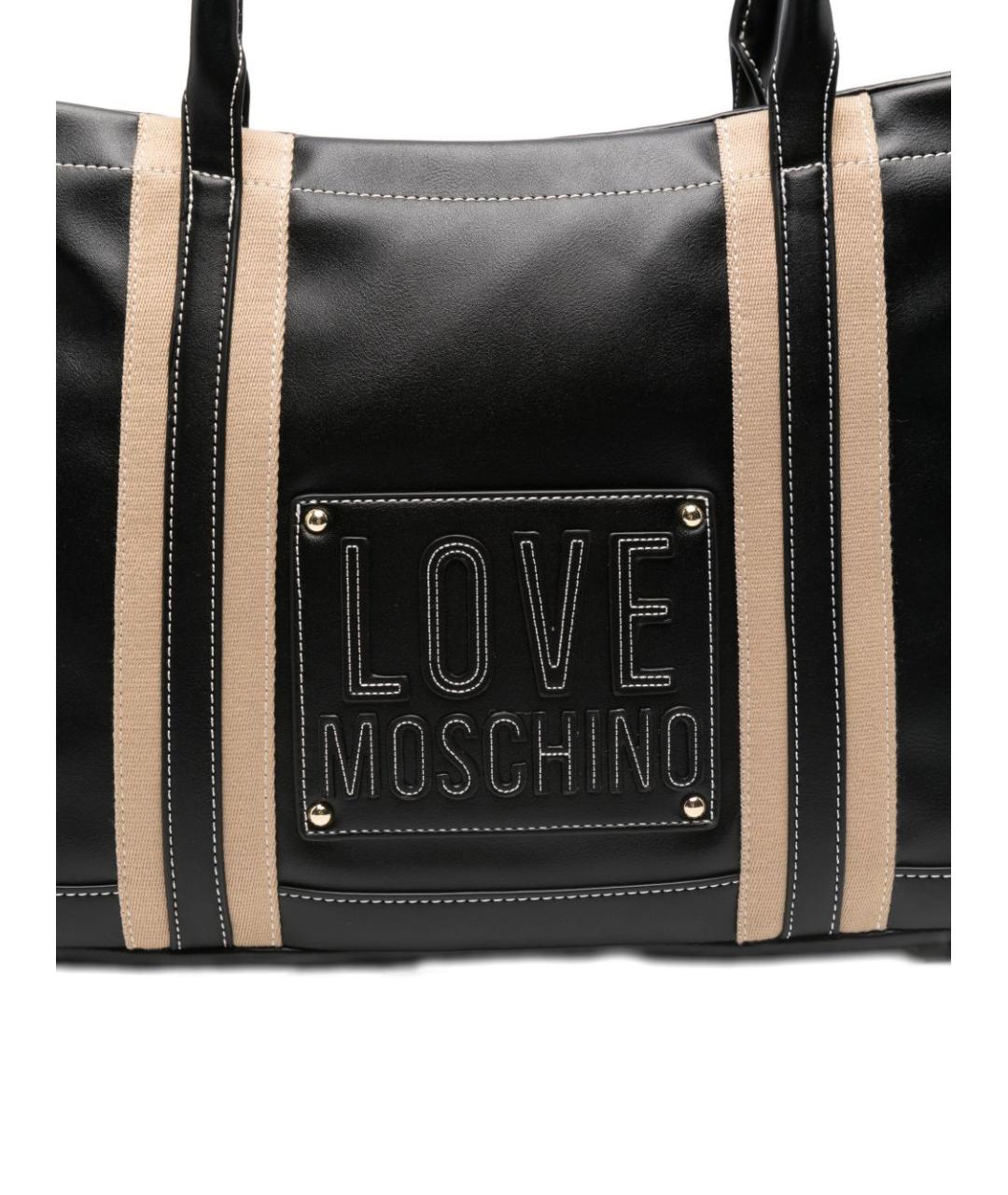 LOVE MOSCHINO Черная сумка тоут из искусственной кожи, фото 5