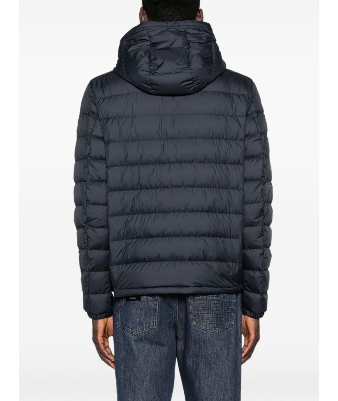MONCLER Темно-синий полиэстеровый пуховик, фото 5