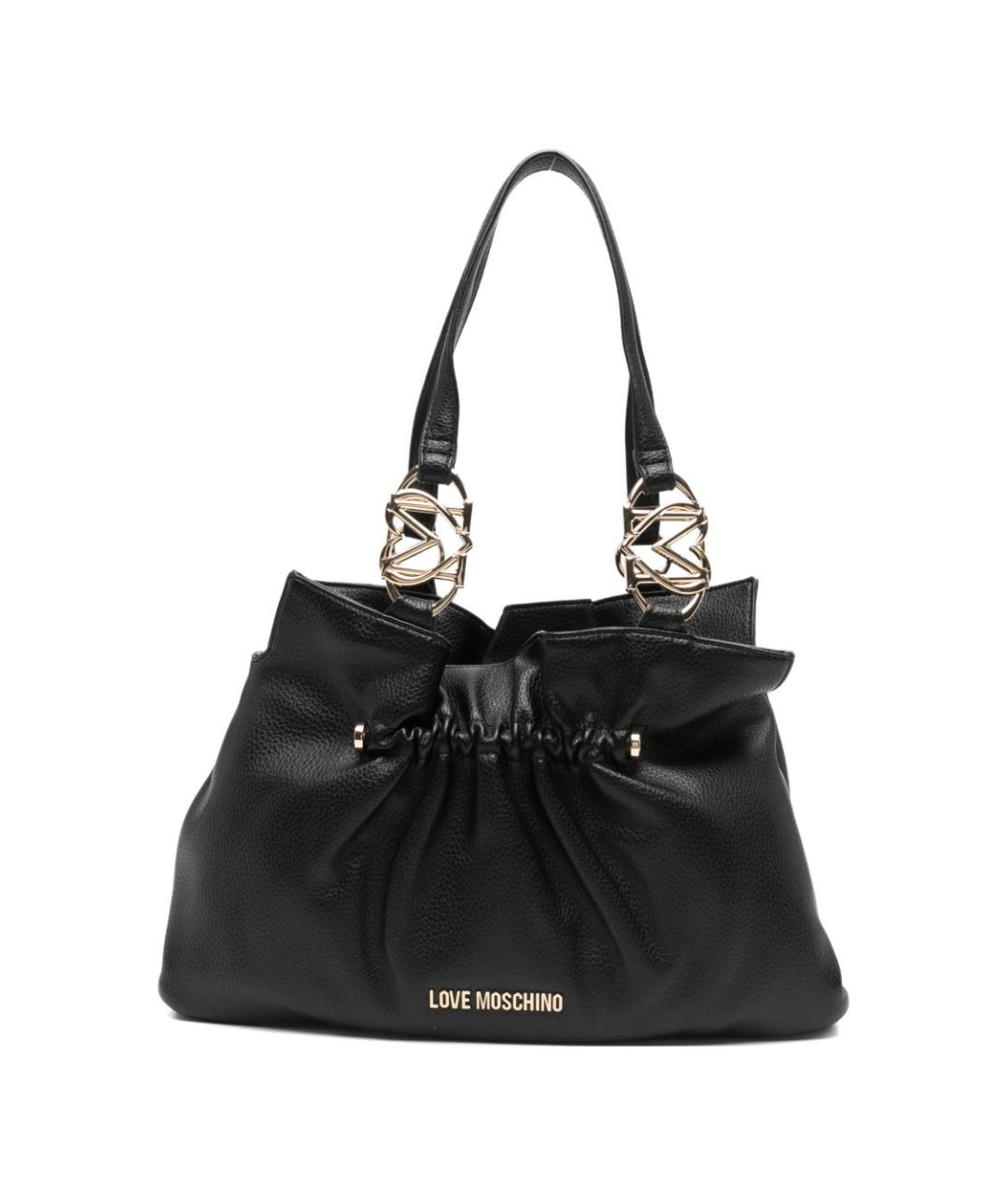 LOVE MOSCHINO Черная сумка тоут из искусственной кожи, фото 1