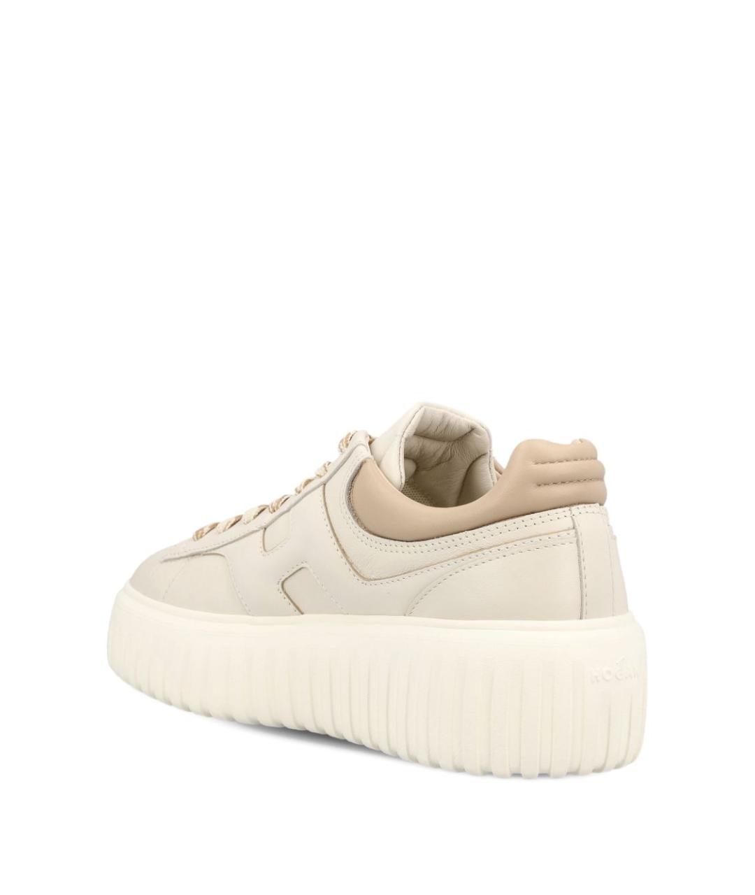 HOGAN Бежевые кожаные кроссовки, фото 3