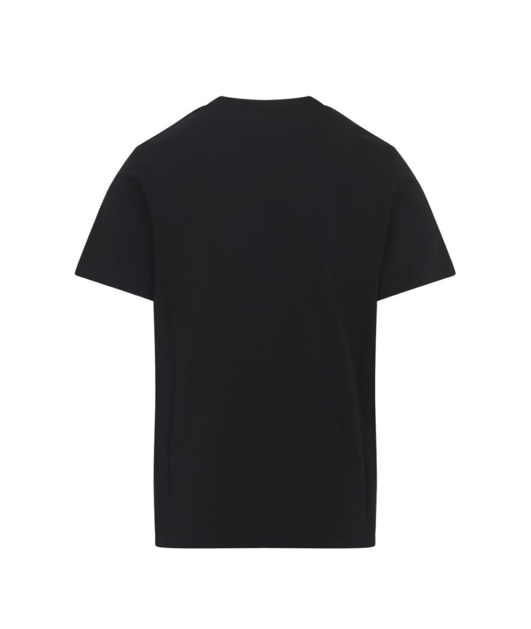 MONCLER Черная хлопковая футболка, фото 2