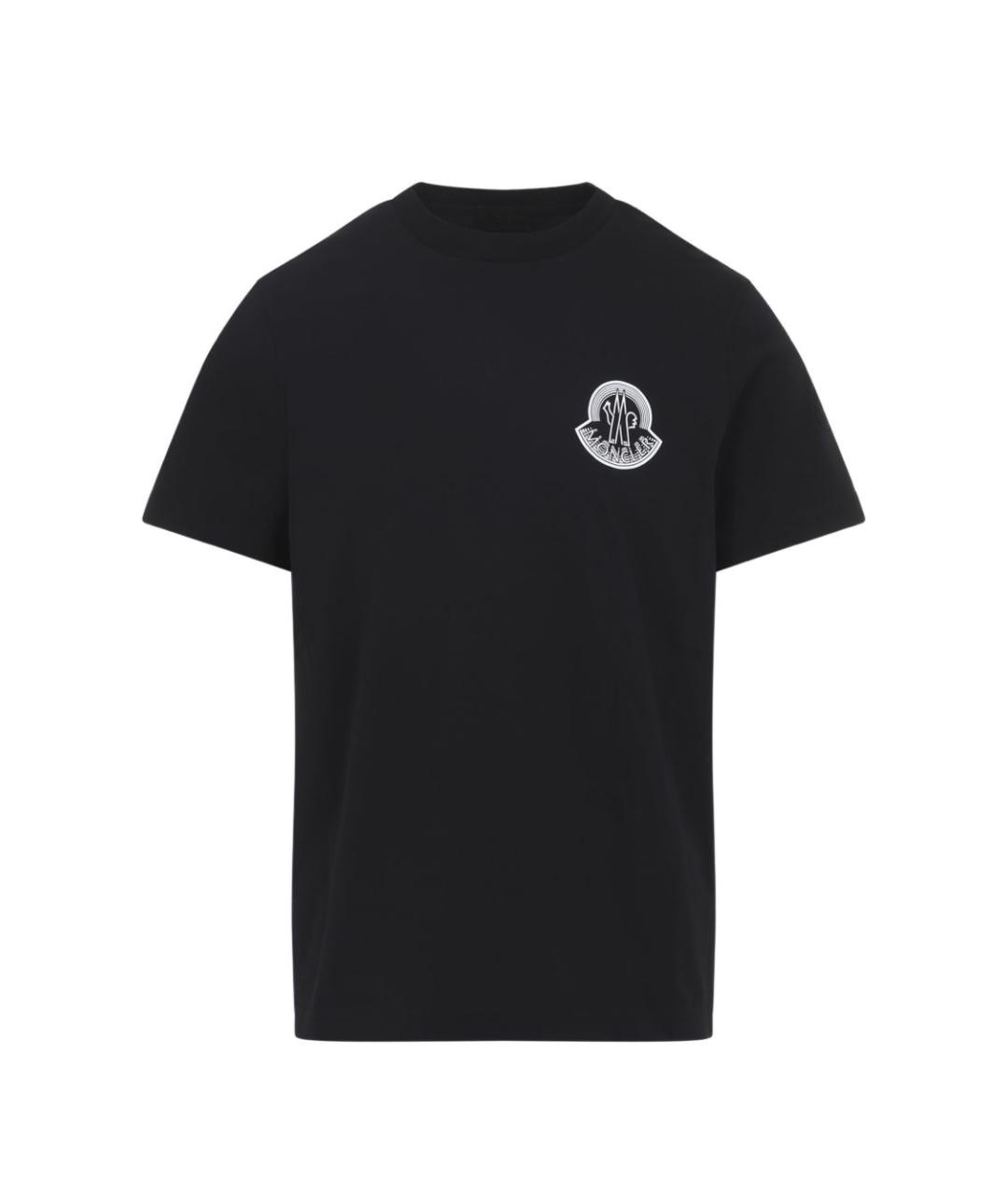 MONCLER Черная хлопковая футболка, фото 1