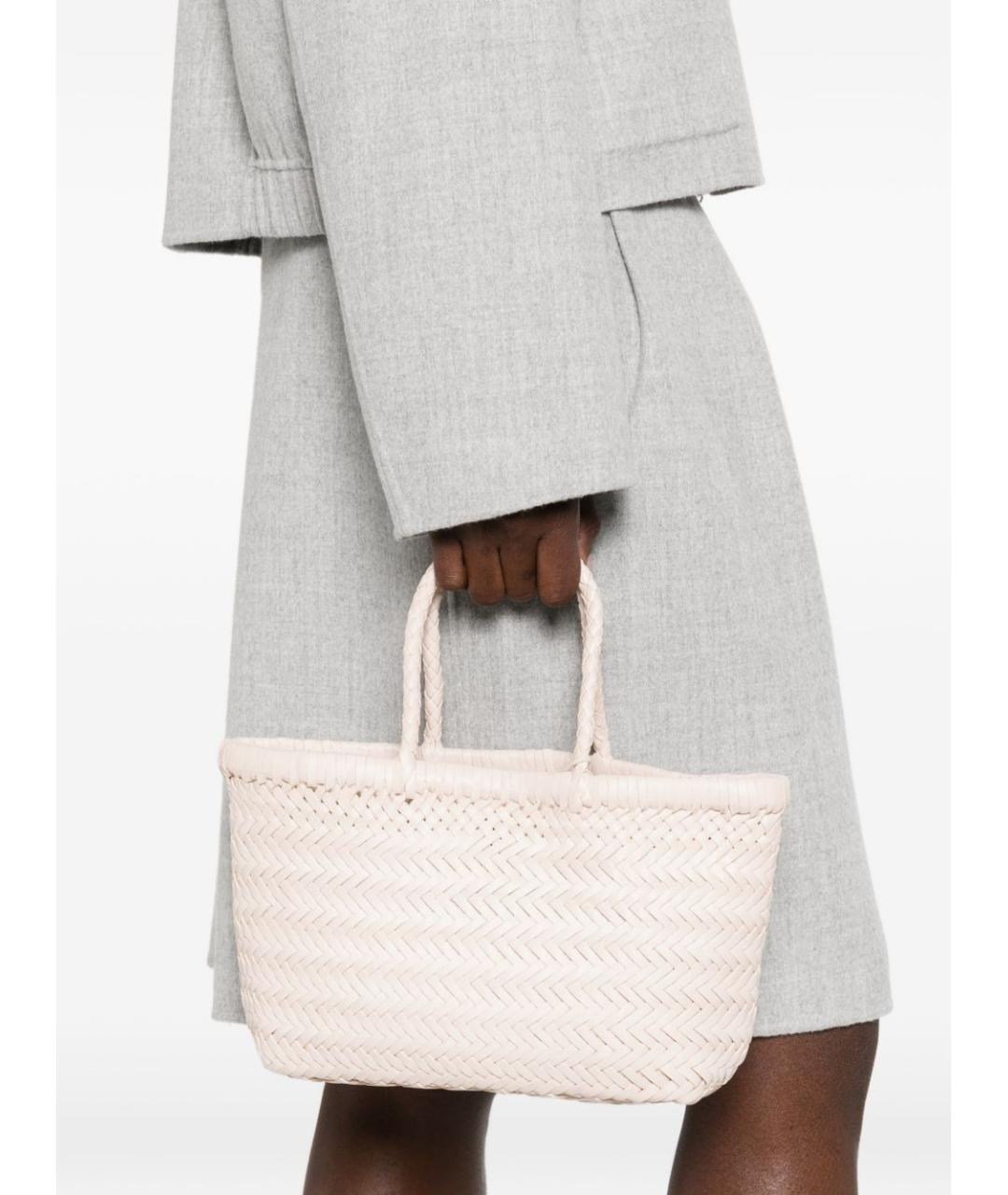 Dragon Diffusion Белая кожаная сумка тоут, фото 3