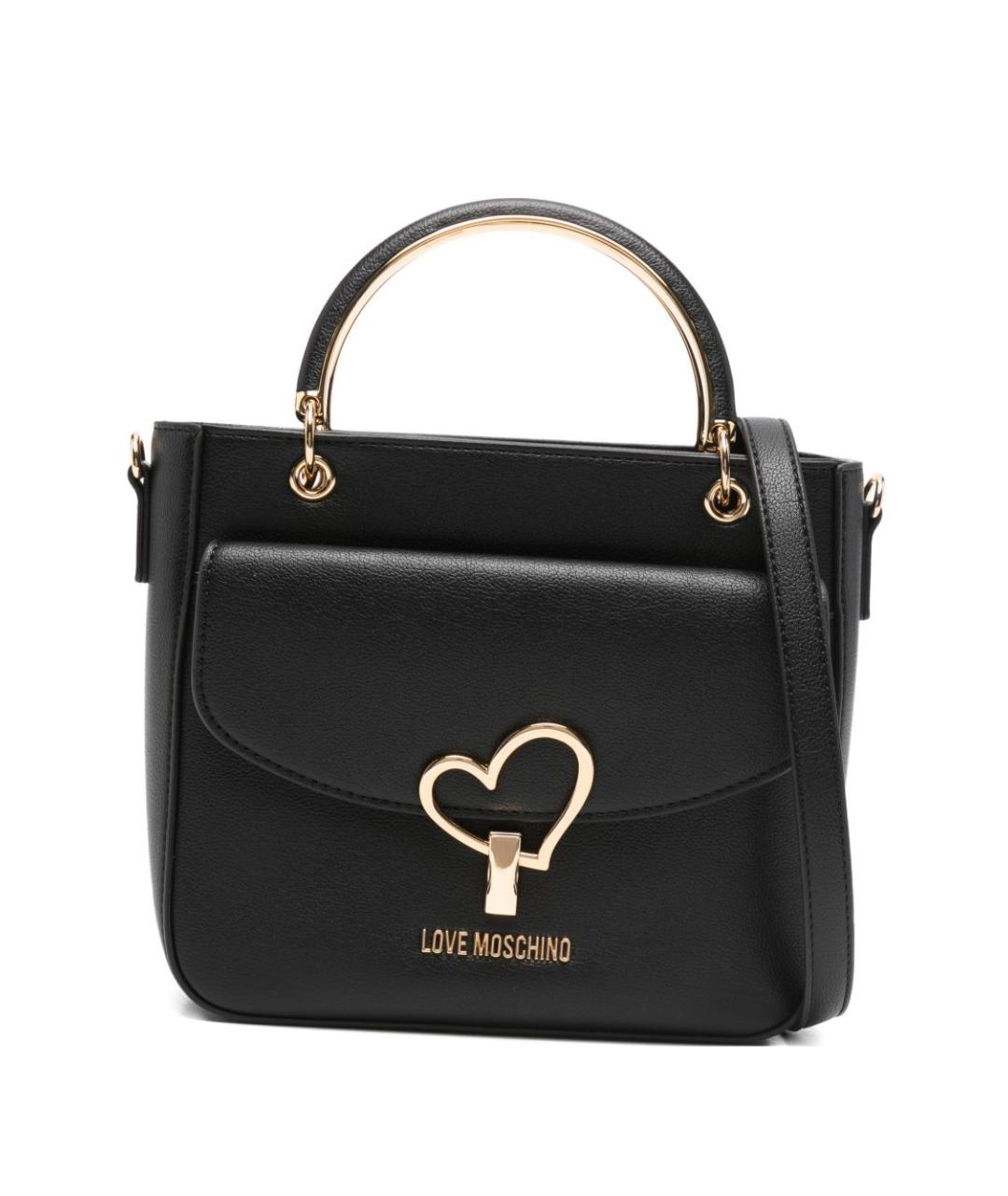 LOVE MOSCHINO Черная сумка с короткими ручками из искусственной кожи, фото 1