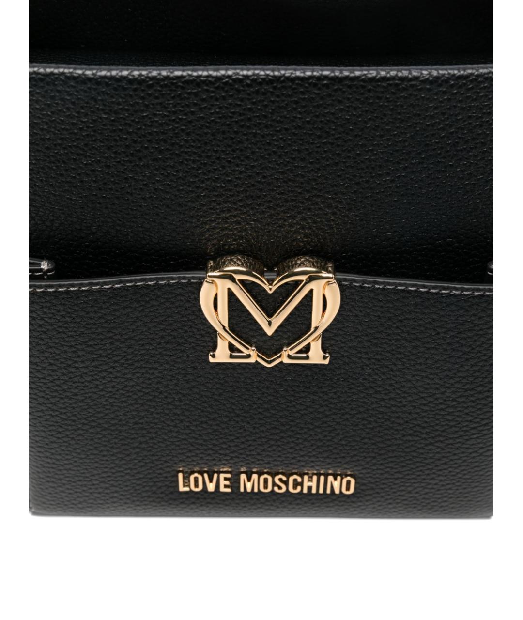 LOVE MOSCHINO Черная сумка тоут из искусственной кожи, фото 5