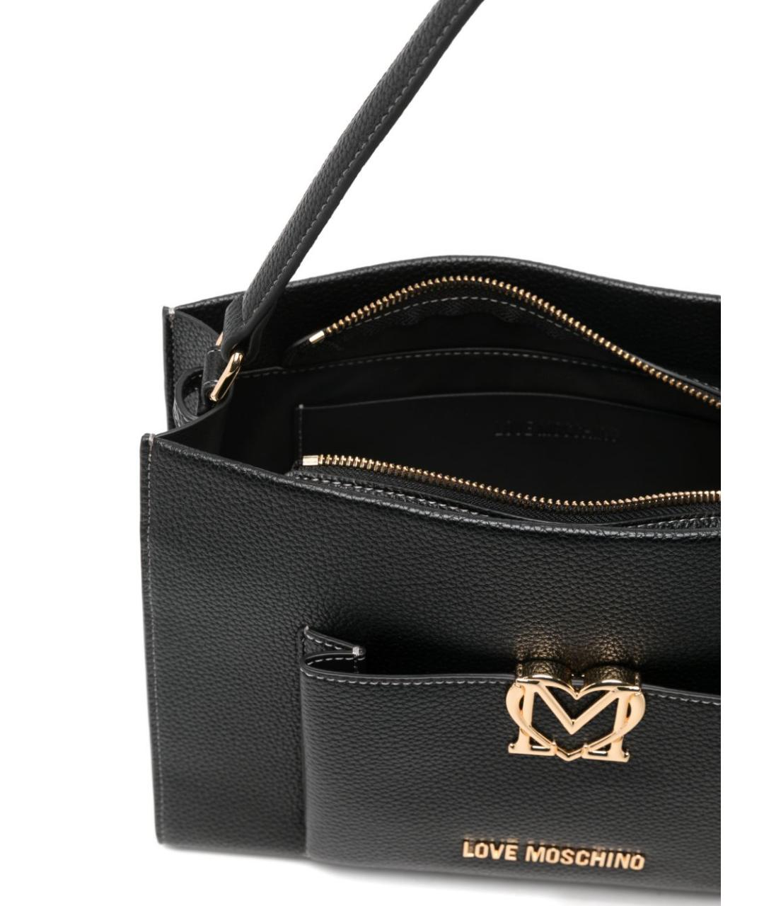 LOVE MOSCHINO Черная сумка тоут из искусственной кожи, фото 3