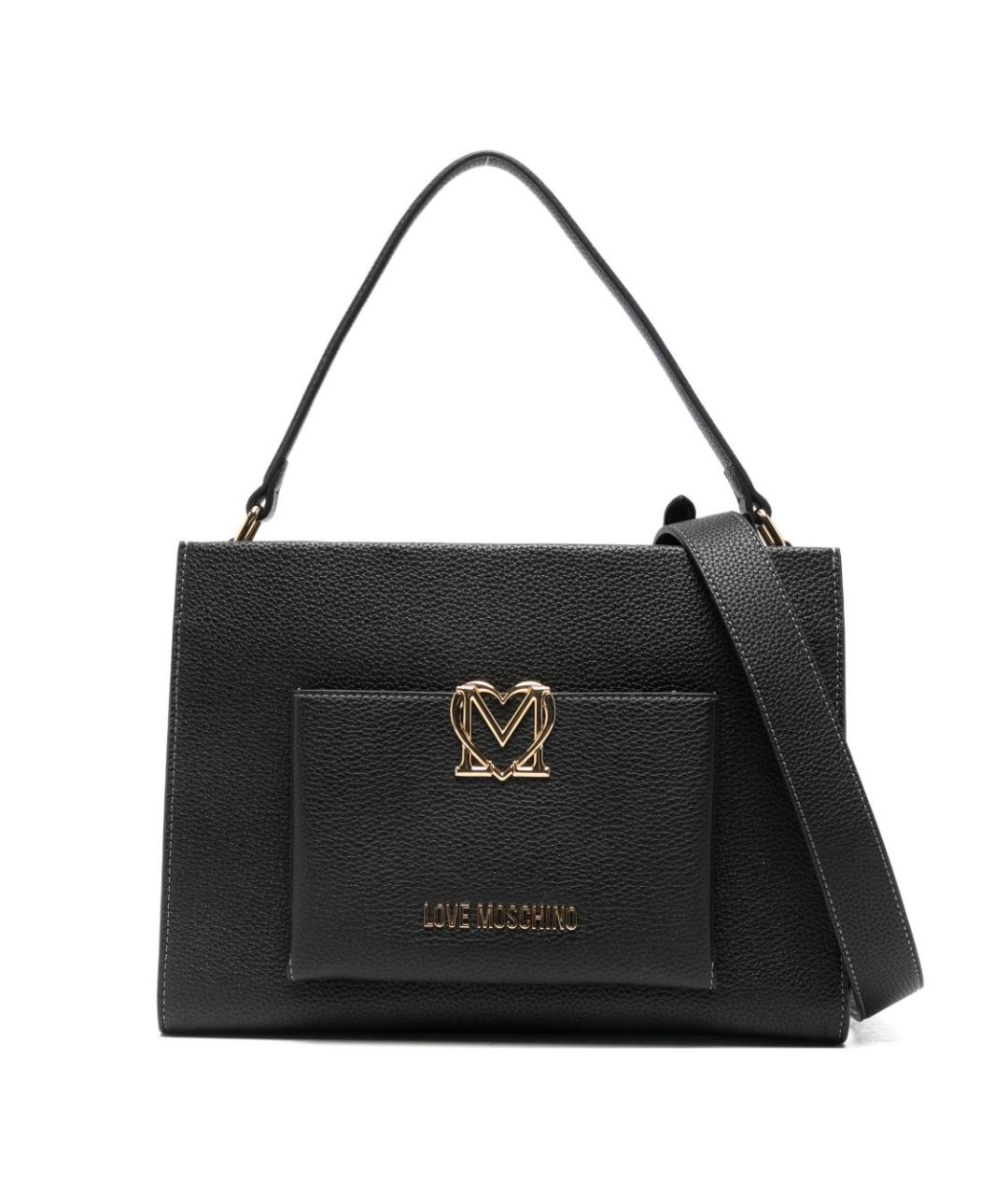 LOVE MOSCHINO Черная сумка тоут из искусственной кожи, фото 1