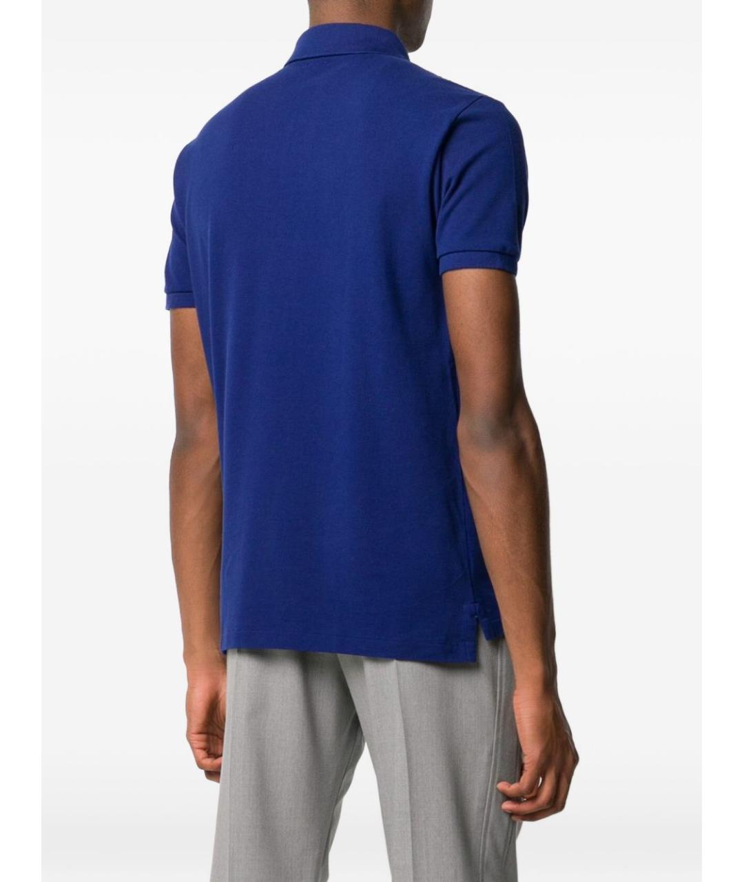 POLO RALPH LAUREN Синее хлопковое поло с коротким рукавом, фото 2