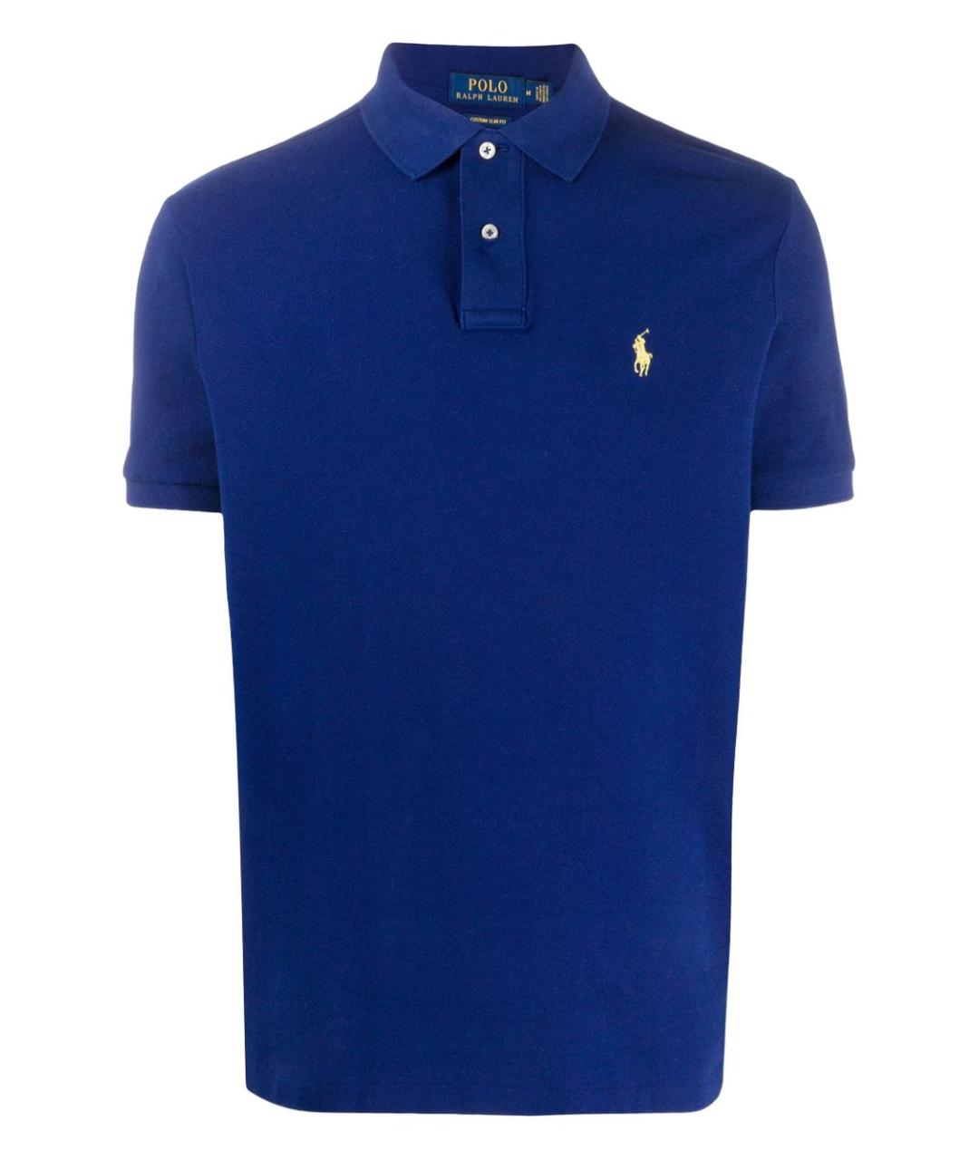 POLO RALPH LAUREN Синее хлопковое поло с коротким рукавом, фото 1