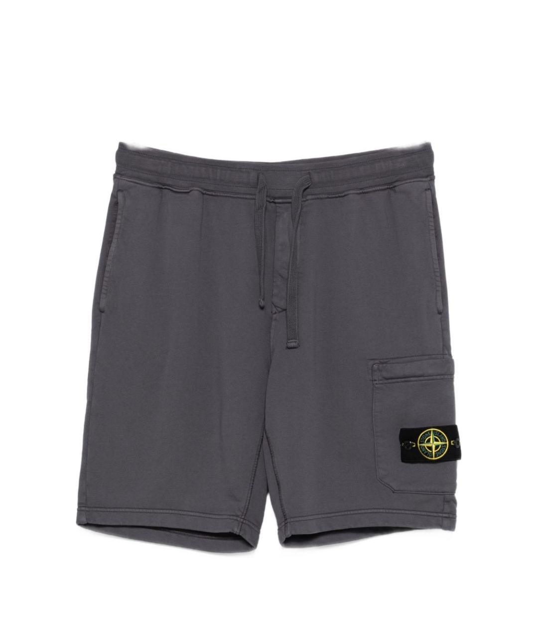STONE ISLAND Серые хлопковые шорты, фото 1