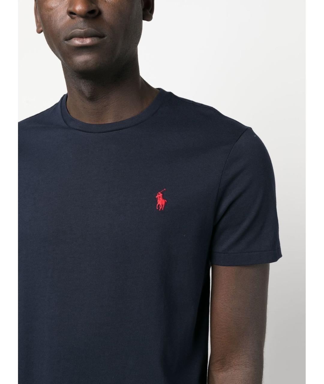 POLO RALPH LAUREN Синяя хлопковая футболка, фото 4