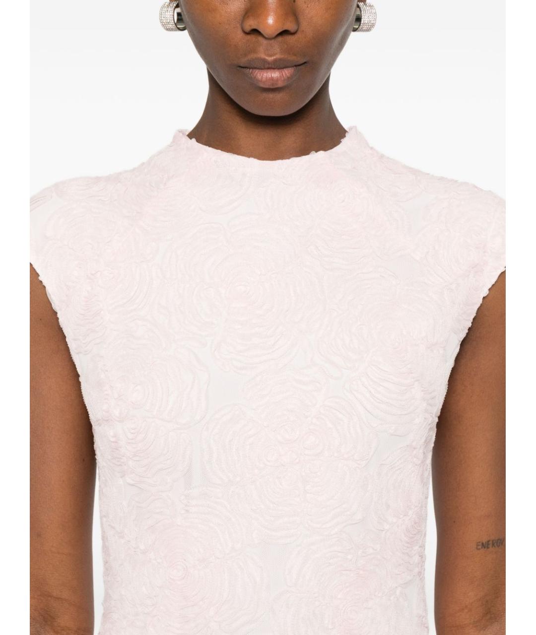 ROTATE Розовое полиэстеровое повседневное платье, фото 2