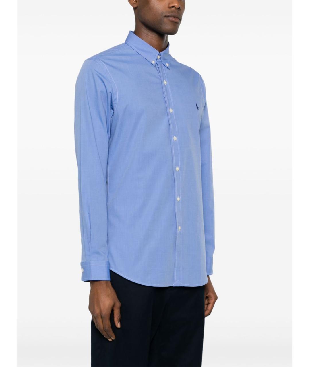POLO RALPH LAUREN Голубая хлопковая кэжуал рубашка, фото 2