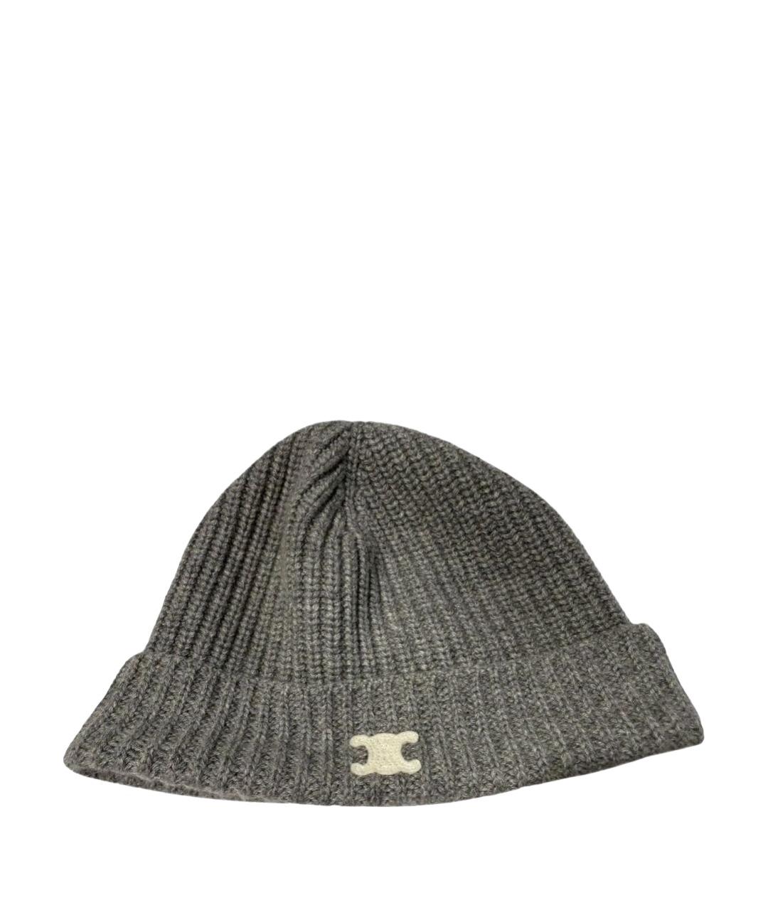 CELINE Серая кашемировая шапка, фото 1