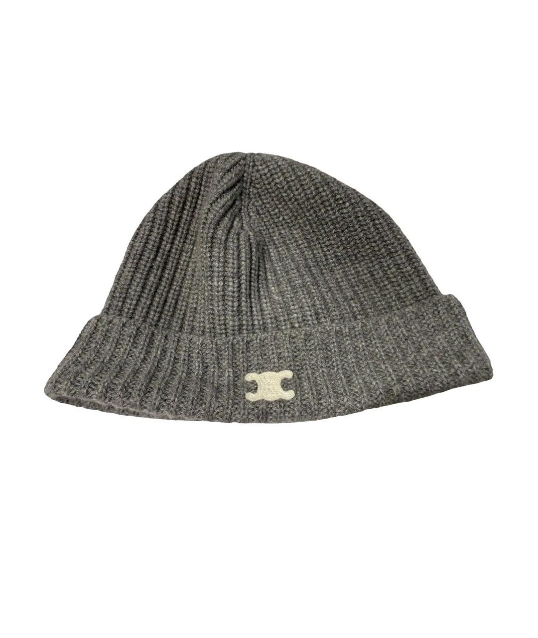 CELINE Серая кашемировая шапка, фото 6