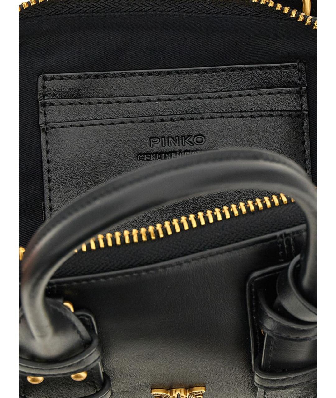 PINKO Черная кожаная сумка тоут, фото 2