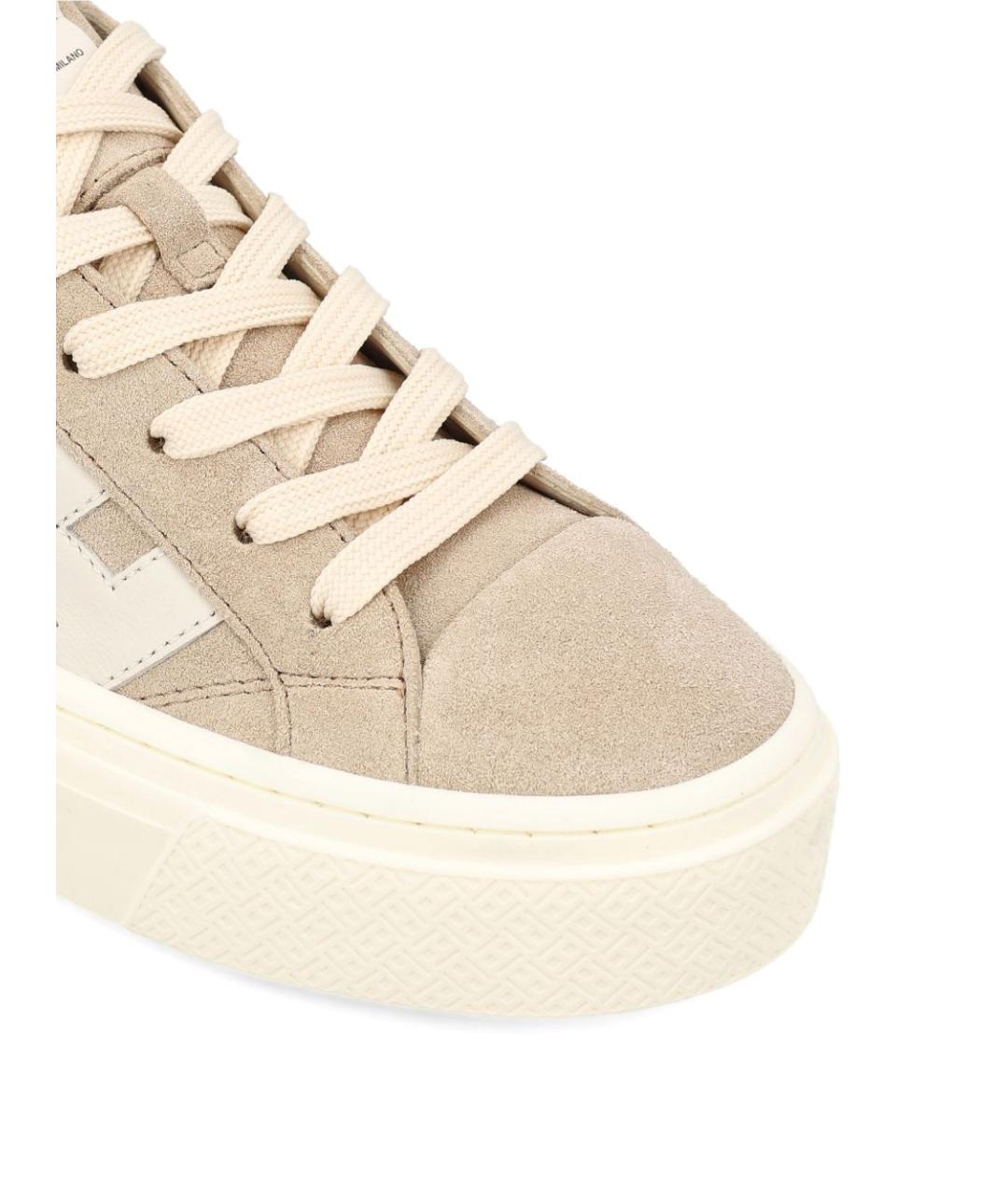 HOGAN Бежевые замшевые кроссовки, фото 3