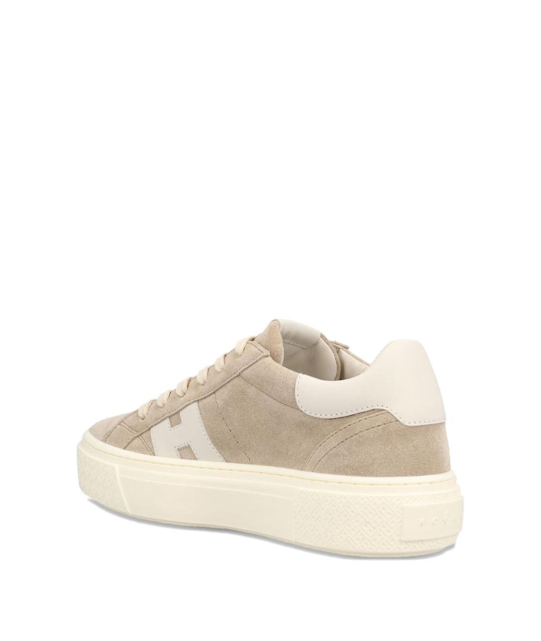 HOGAN Бежевые замшевые кроссовки, фото 4