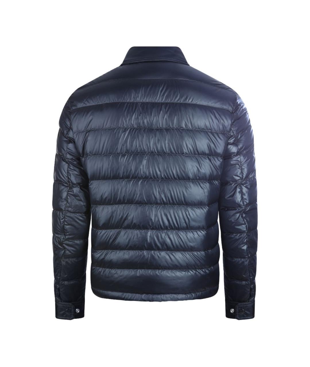 MONCLER Темно-синий полиамидовый пуховик, фото 2