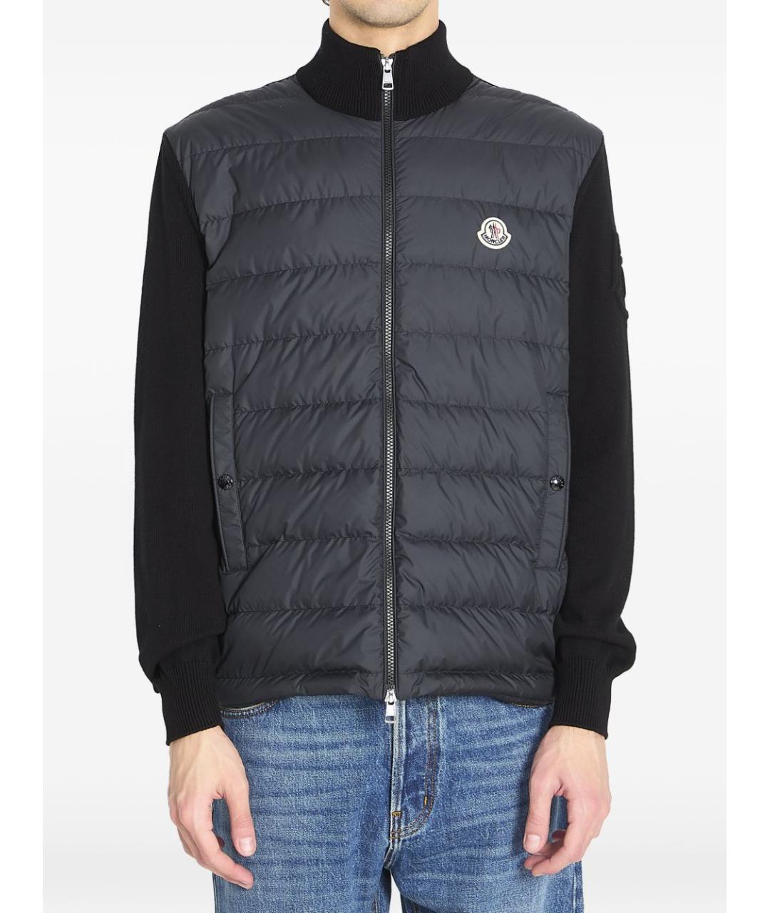 MONCLER Черный хлопковый кардиган, фото 2