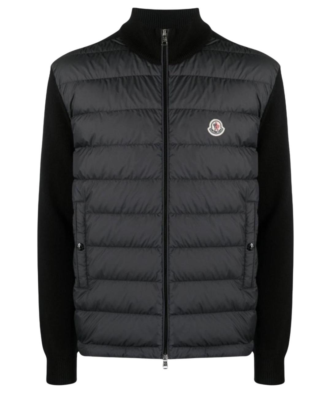 MONCLER Черный хлопковый кардиган, фото 1