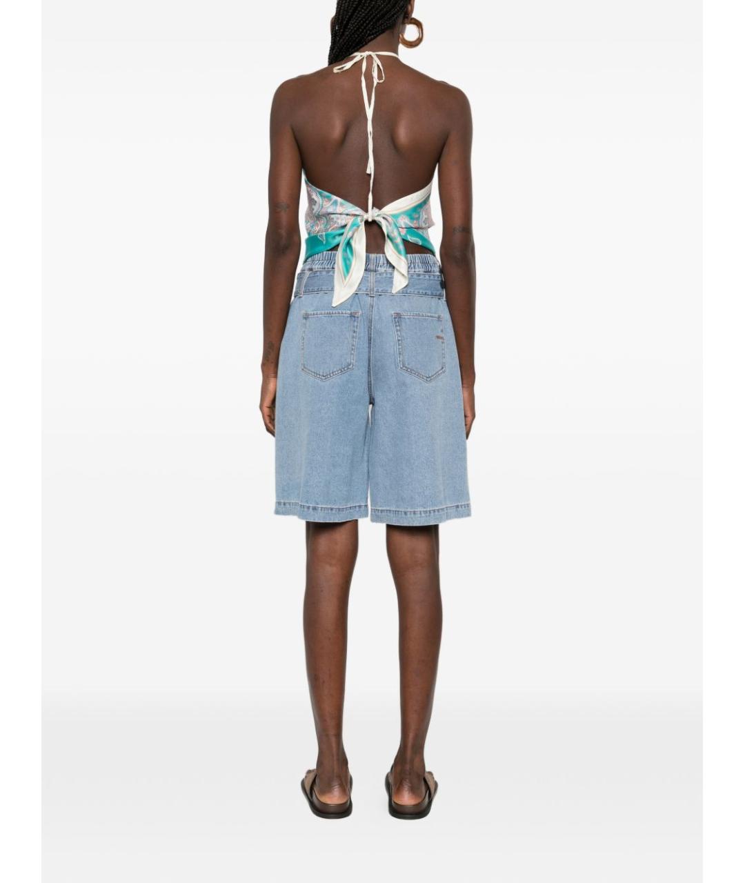 PINKO Бирюзовая вискозная майка, фото 4