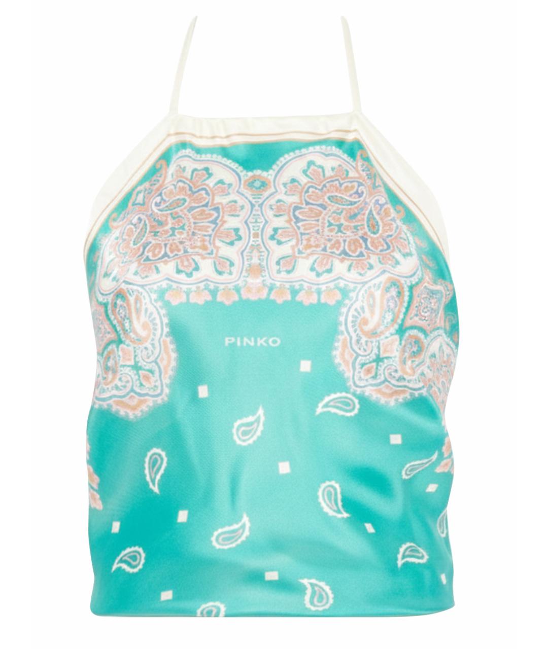 PINKO Бирюзовая вискозная майка, фото 1