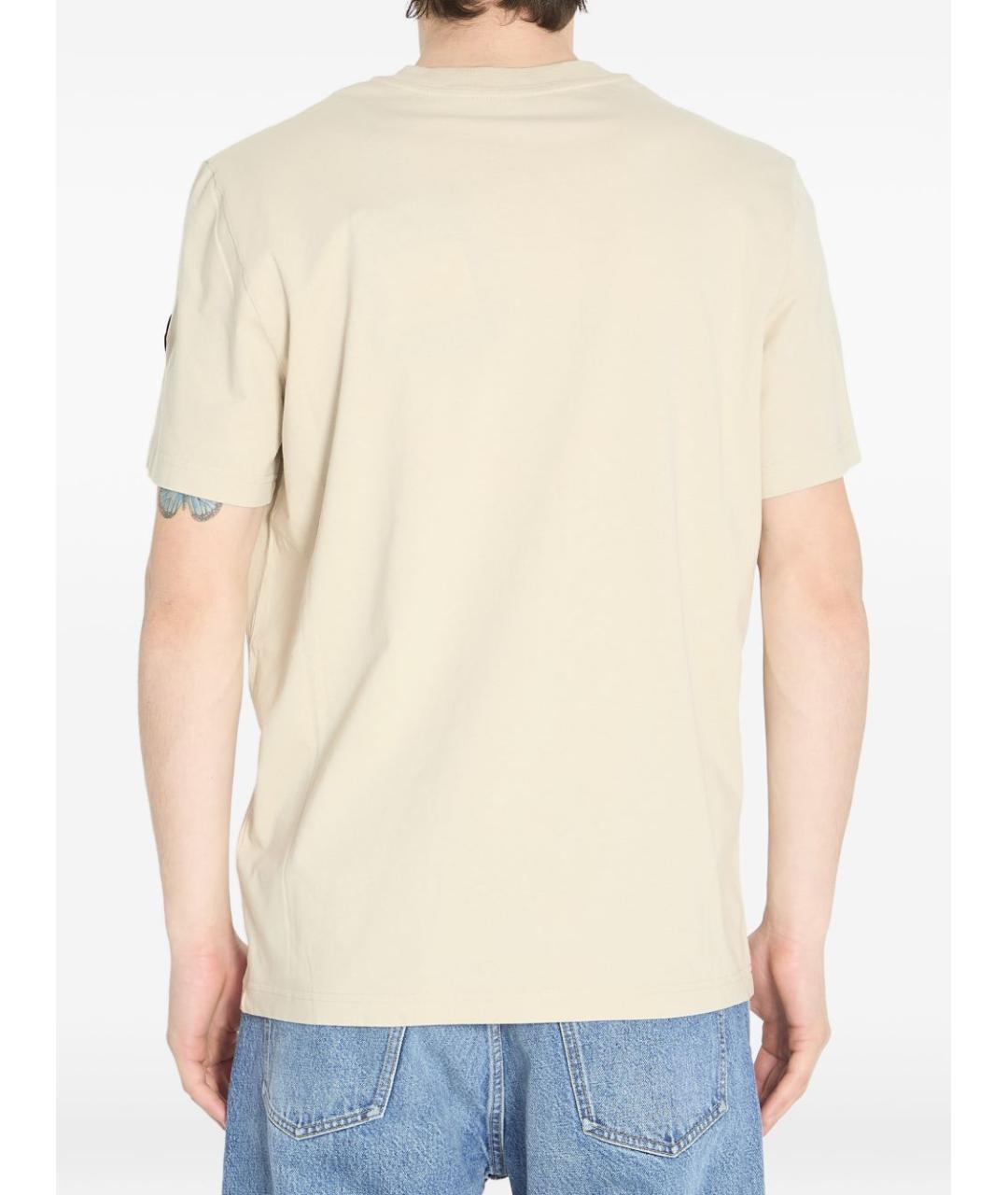 MONCLER Бежевая хлопковая футболка, фото 2
