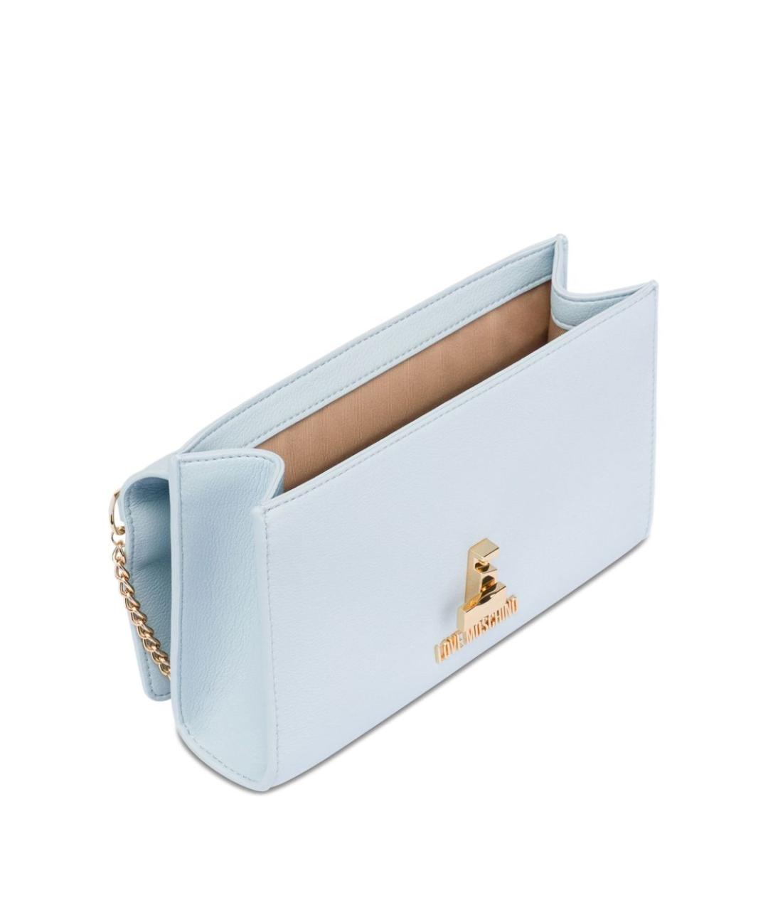 LOVE MOSCHINO Голубая сумка через плечо из искусственной кожи, фото 2