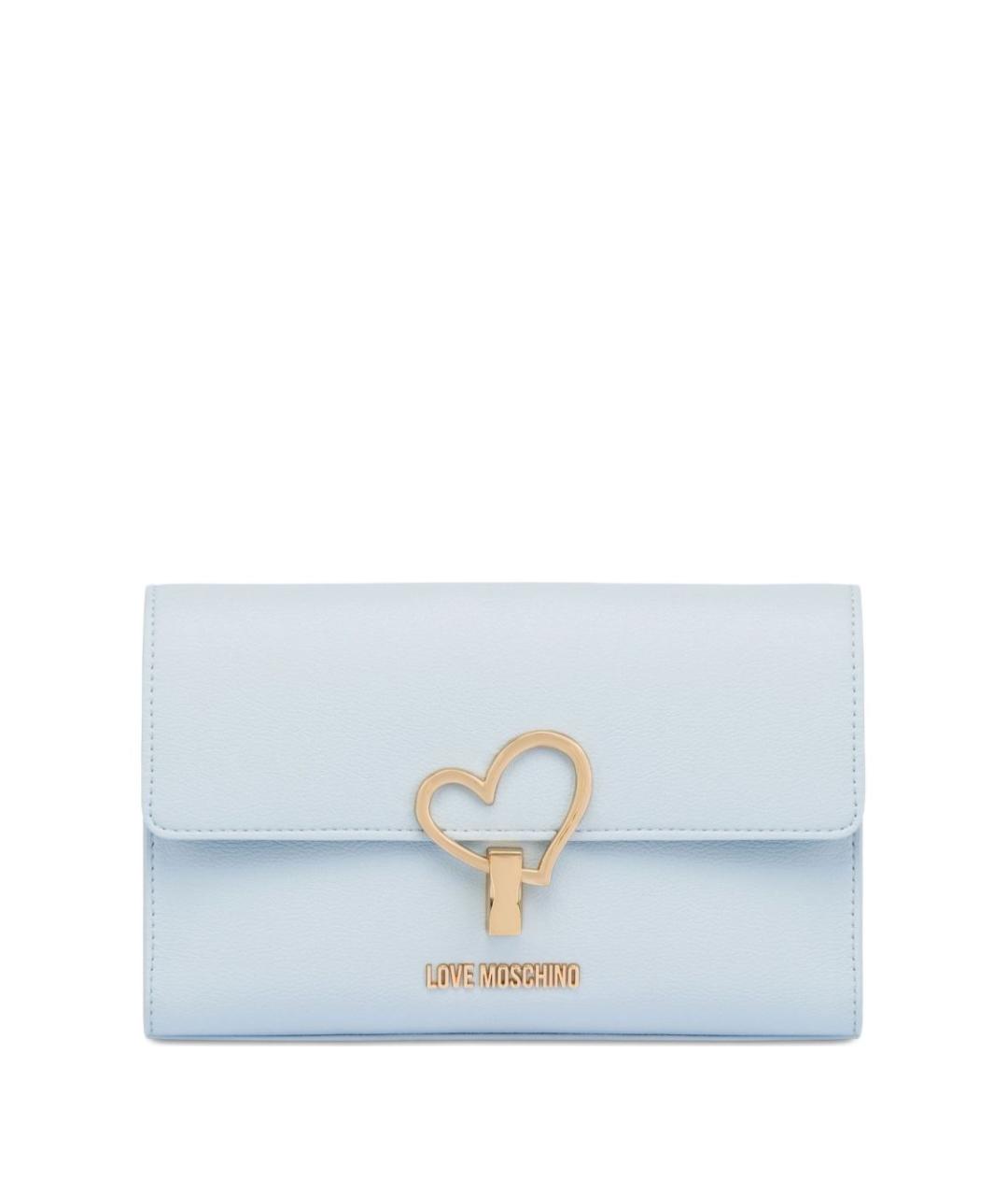 LOVE MOSCHINO Голубая сумка через плечо из искусственной кожи, фото 1