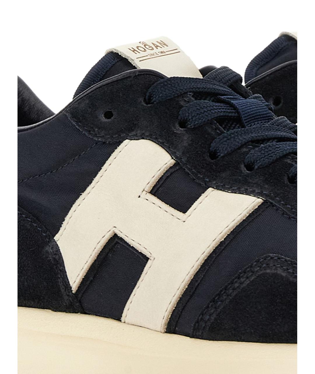 HOGAN Темно-синие замшевые низкие кроссовки / кеды, фото 5