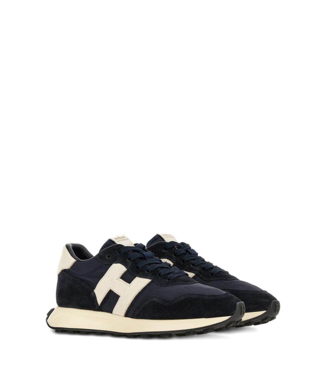 HOGAN Темно-синие замшевые низкие кроссовки / кеды, фото 2