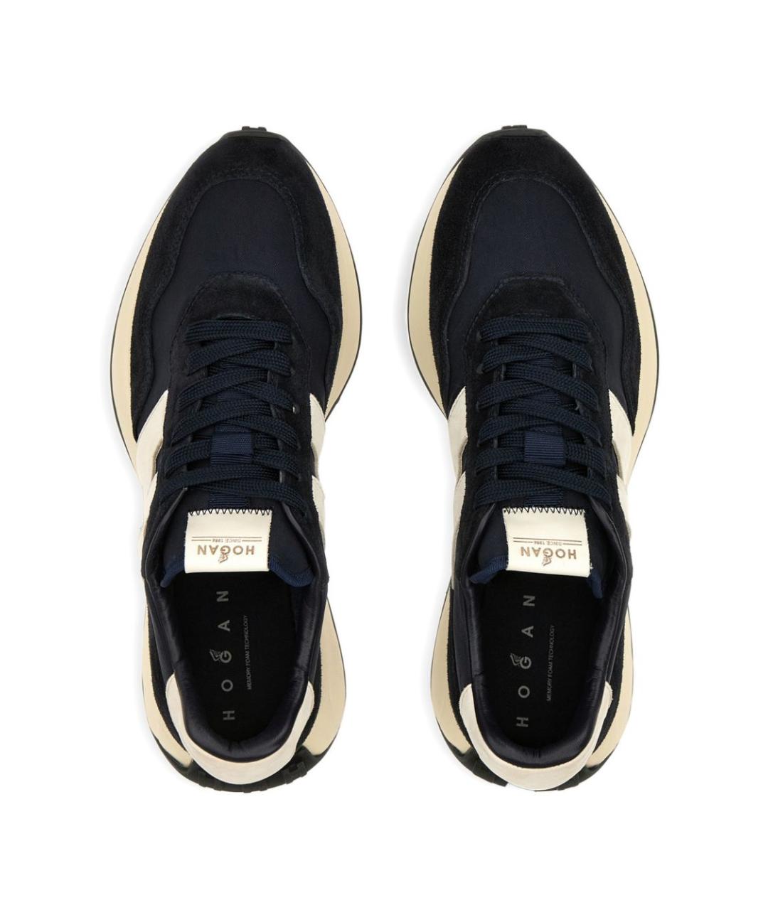 HOGAN Темно-синие замшевые низкие кроссовки / кеды, фото 4