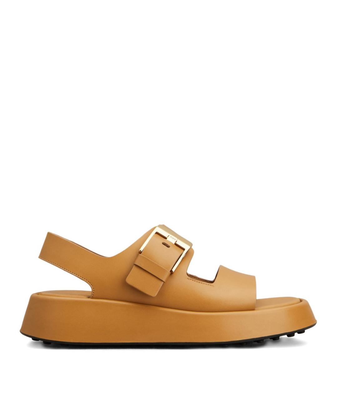 TOD'S Бежевые кожаные босоножки, фото 1