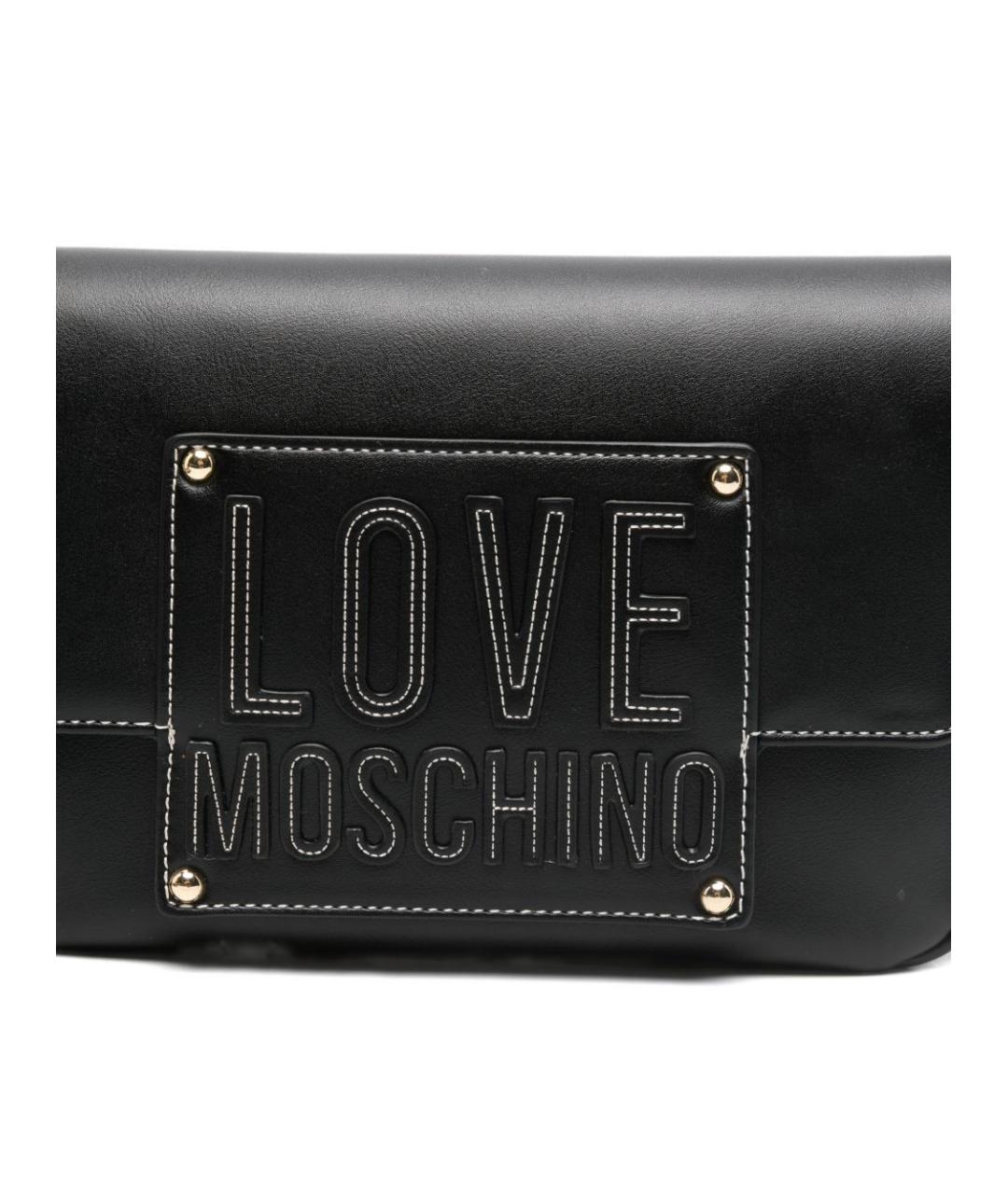LOVE MOSCHINO Черная сумка через плечо из искусственной кожи, фото 4