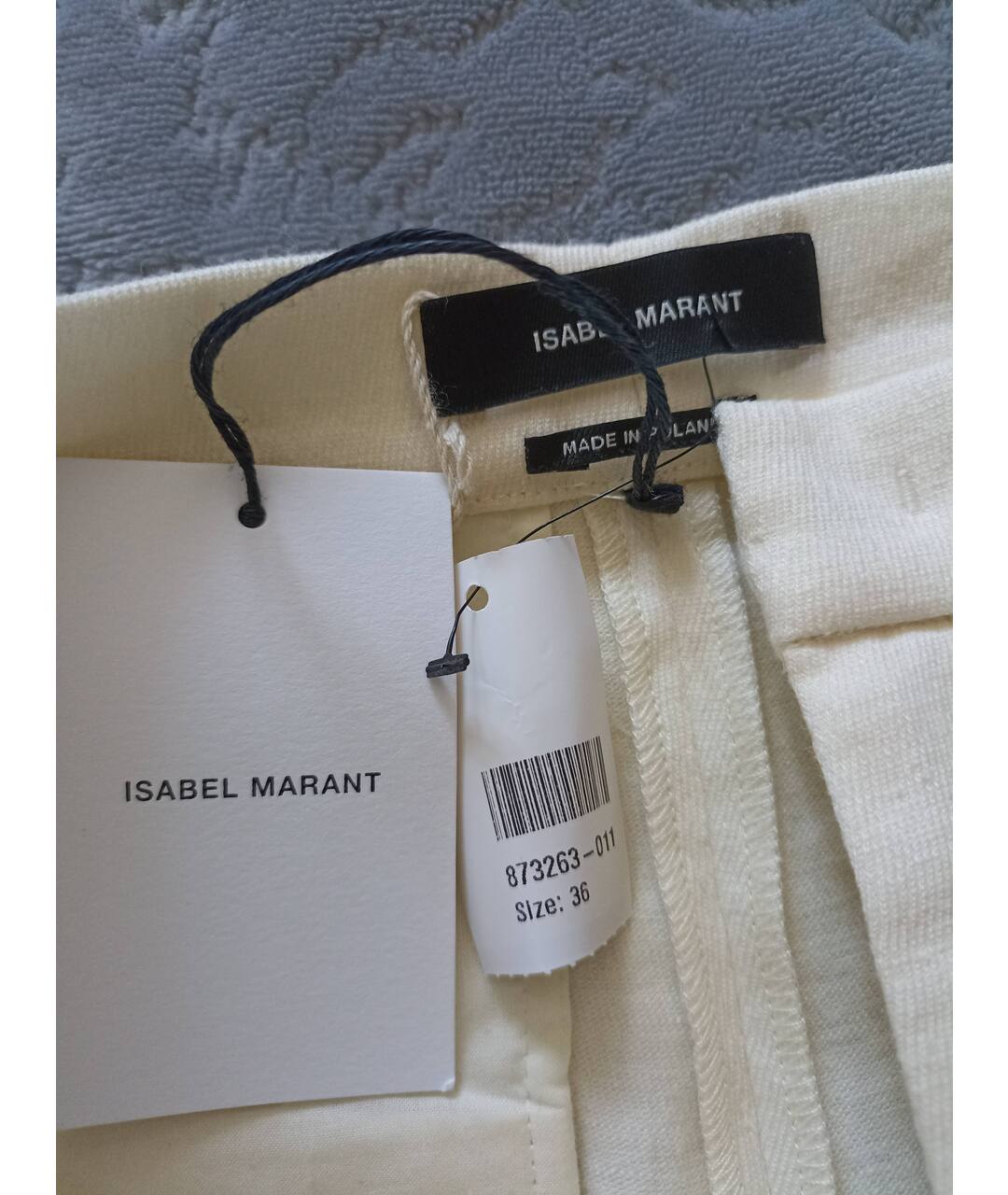 ISABEL MARANT Бежевые льняные брюки узкие, фото 3
