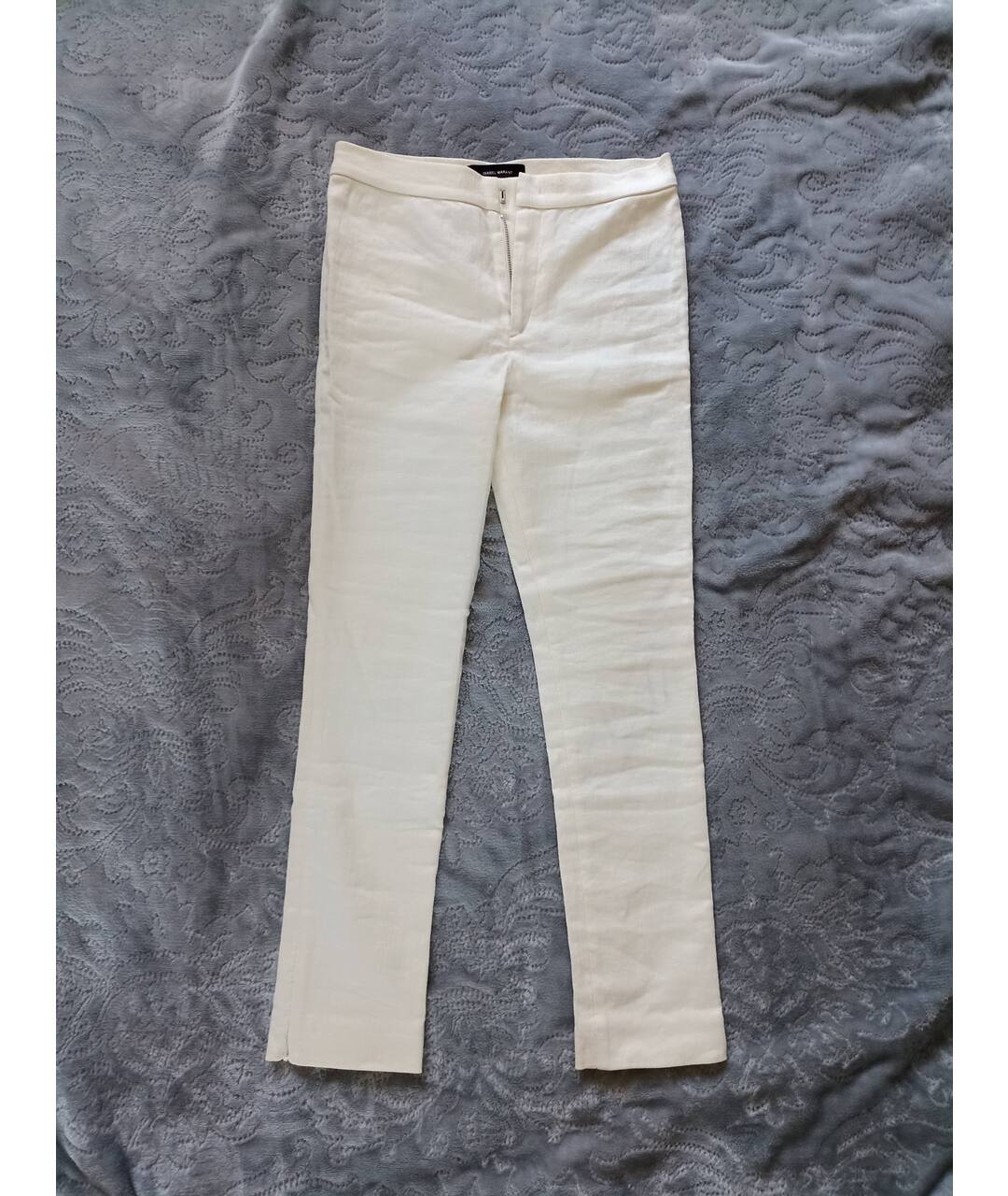 ISABEL MARANT Бежевые льняные брюки узкие, фото 7