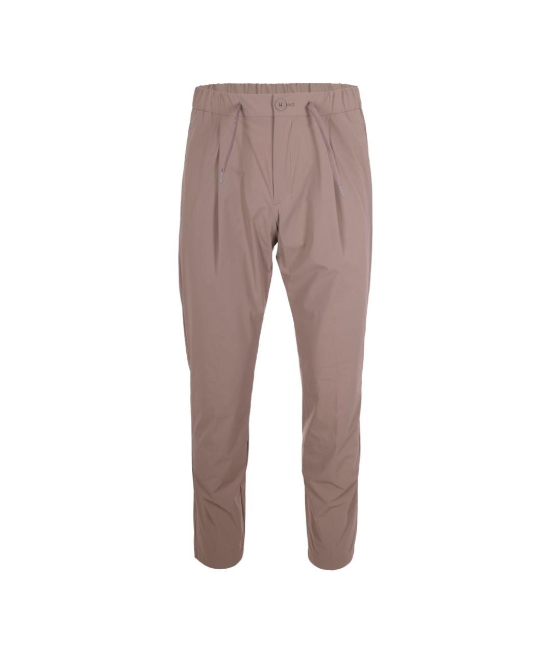 HERNO Бежевые полиамидовые повседневные брюки, фото 1