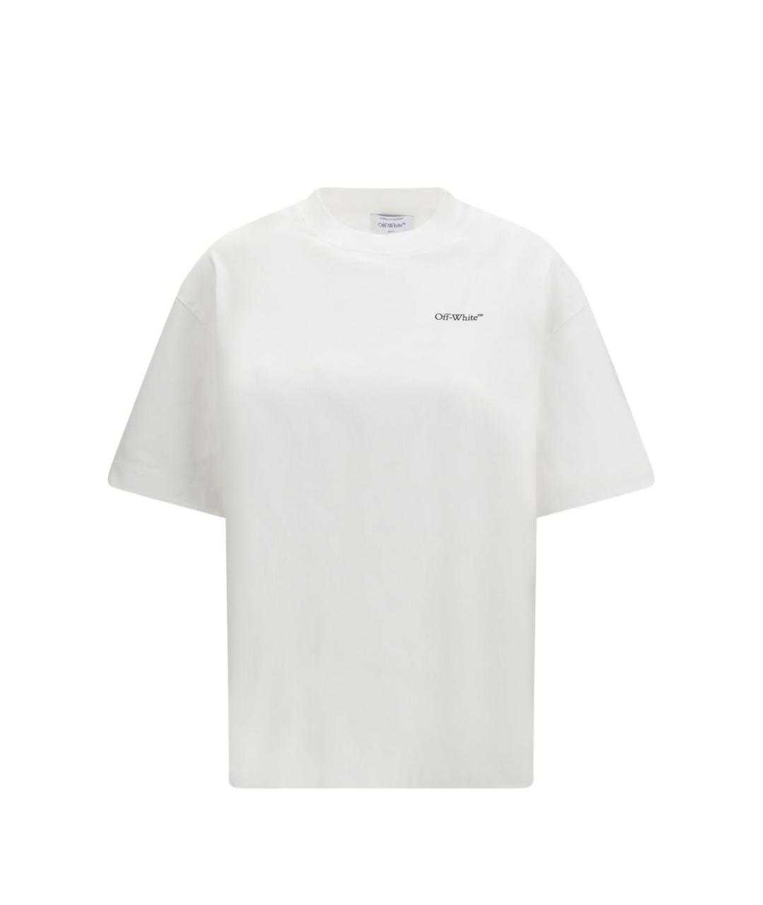 OFF-WHITE Белая хлопковая футболка, фото 1