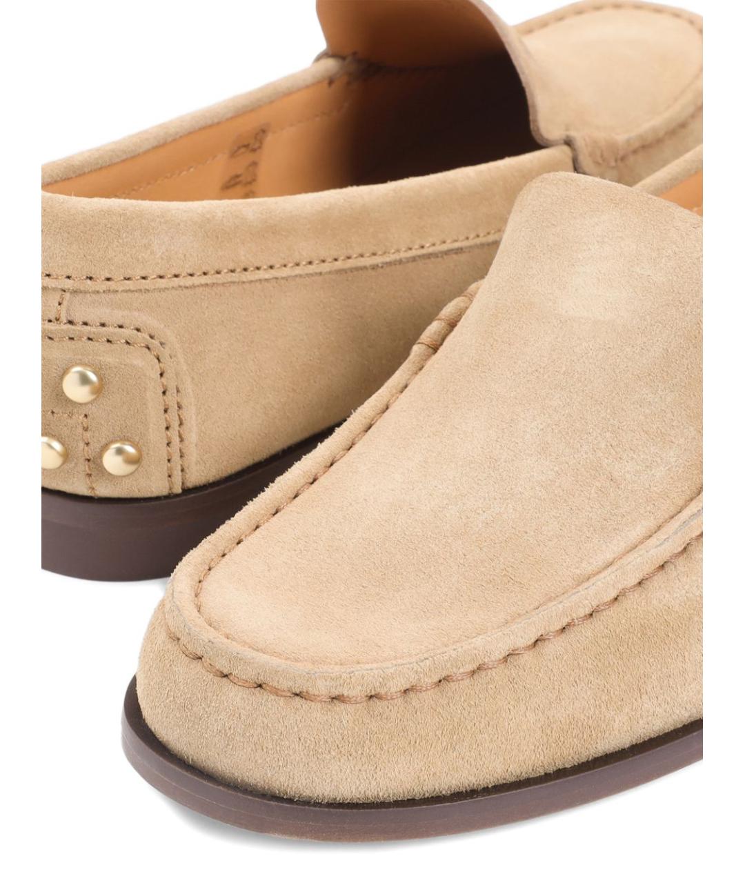 TOD'S Бежевые кожаные мокасины, фото 3