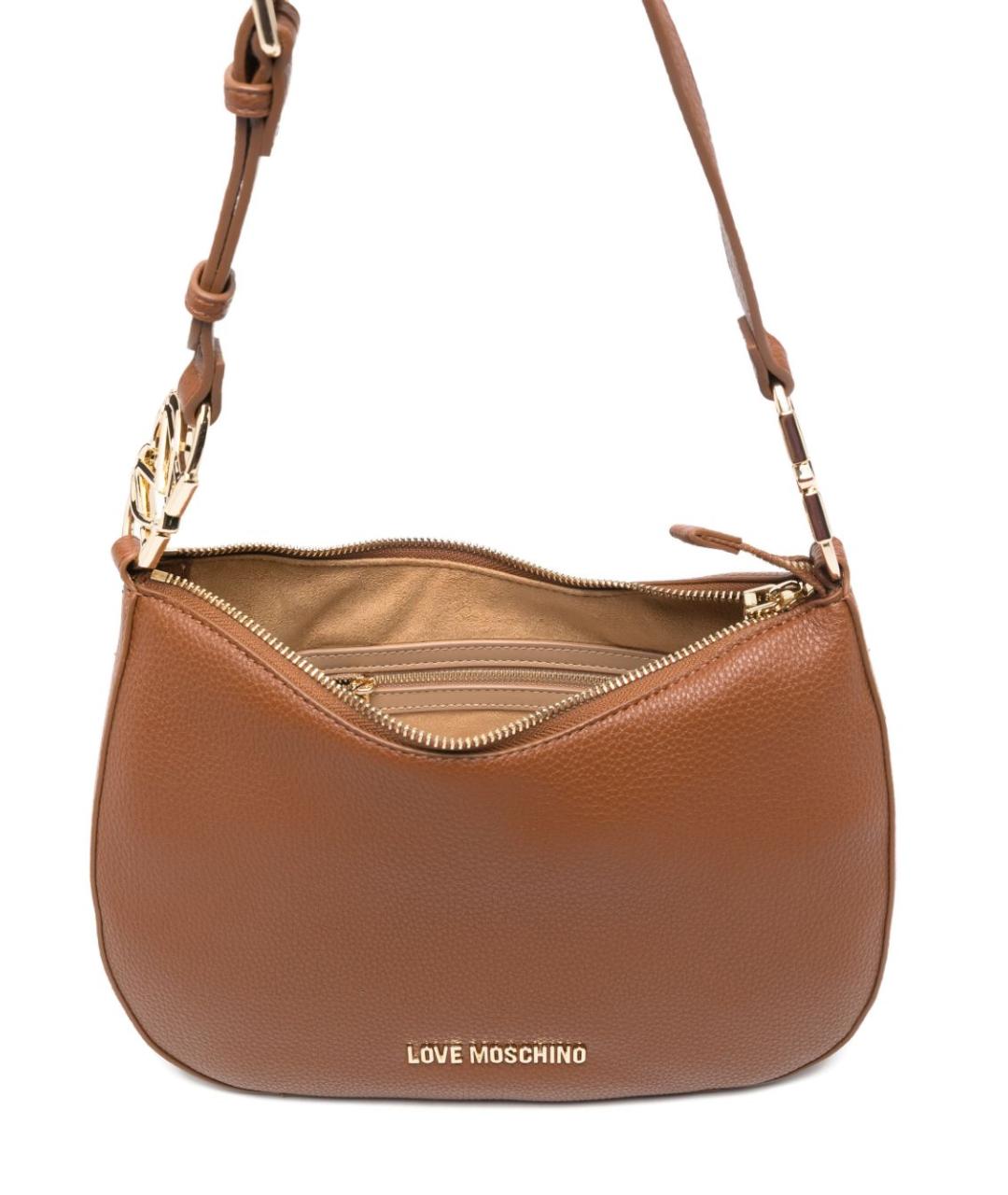 LOVE MOSCHINO Коричневая сумка через плечо из искусственной кожи, фото 4